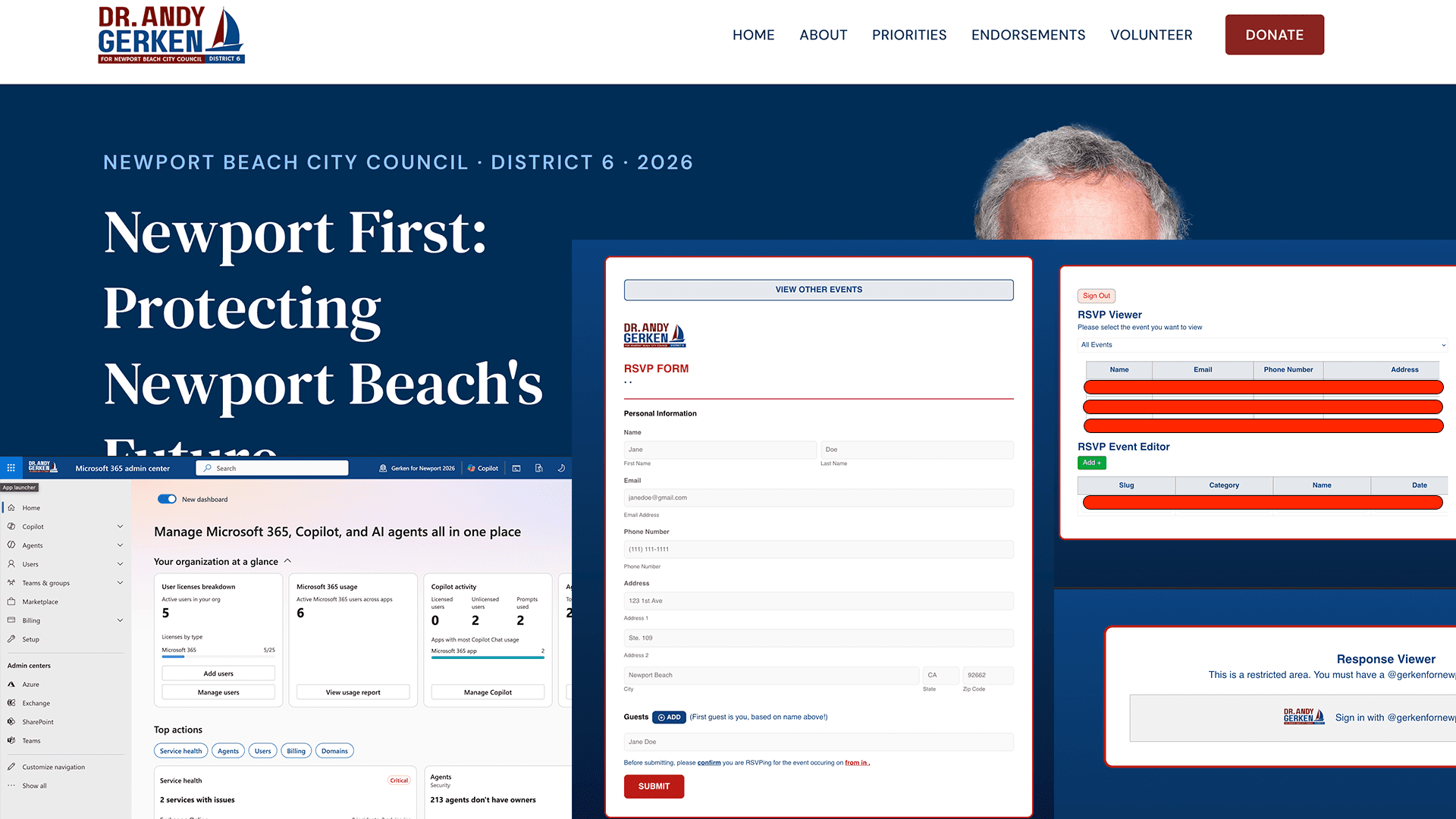IT Consulting + Website Design + Custom RSVP Software - Gerken for Newport